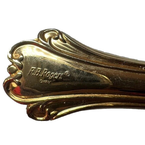 FB Rogers Golden Plated Electroplate American Chipendale Flat 5 Butter Cutters - Picture 13 of 14